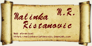 Malinka Ristanović vizit kartica